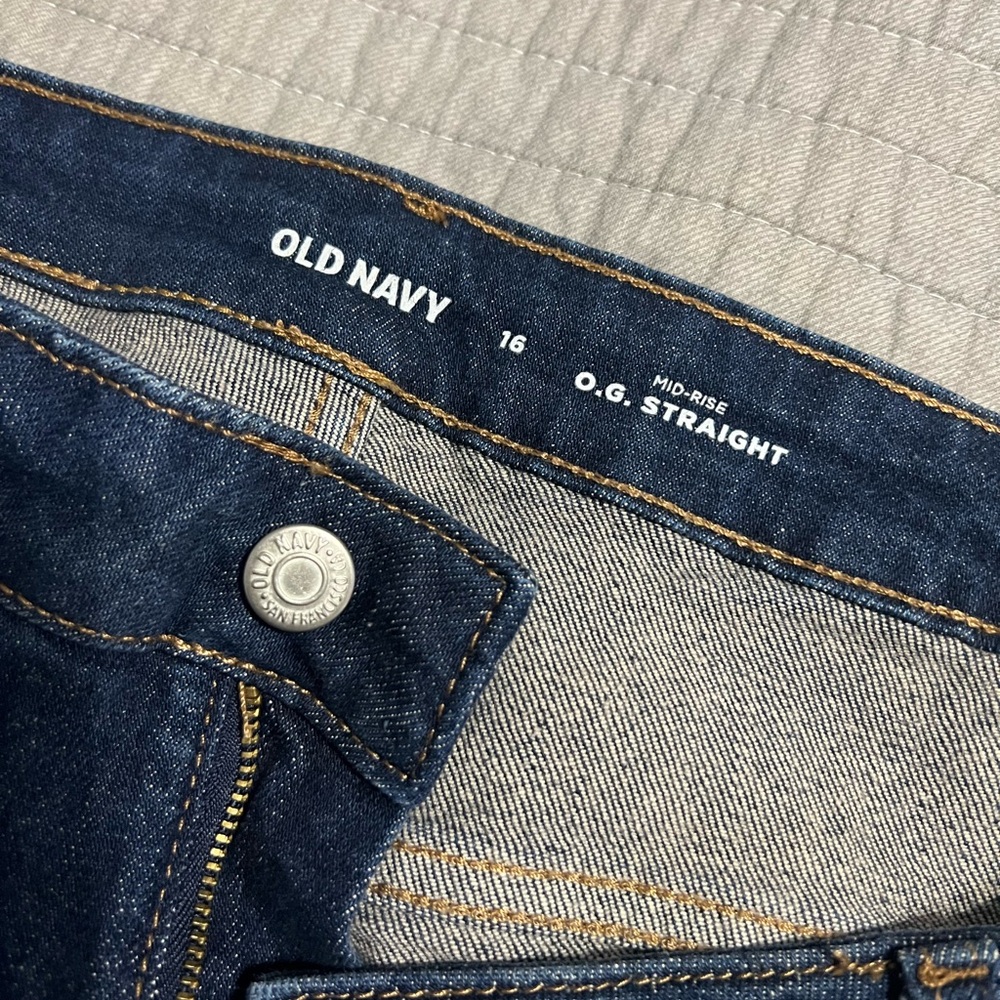 Old Navy Women's Dark Blue Straight Leg Jeans